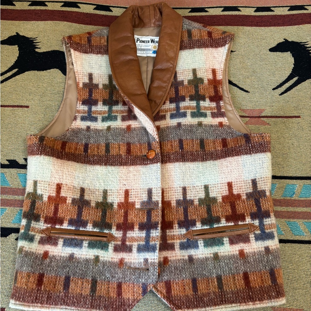 PIONEER Brown and Cream Vest for Elegant Layering